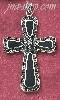 Sterling Silver LARGE MARCASITE CROSS W/ GENUINE ONYX ACCENTS