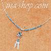Sterling Silver 16" LIQUID SILVER NECKLACE W/ TURQUOISE BEARPAW