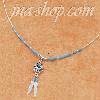 Sterling Silver 16" LIQUID SILVER NECKLACE W/ TURQUOISE BEARPAW Sterling Silver 16" LIQUID SILVER NECKLACE W/ TURQUOISE BEARPAW