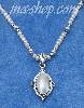 Sterling Silver 18" FRESH WATER PEARL NECKLACE W/ OVAL MABE PEAR