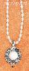 Sterling Silver 17" WHITE FWP NECK W/ 13MM ROUND MOP W/ FINE BEA