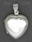 Sterling Silver MEDIUM HIGH POLISH FLAT HEART LOCKET