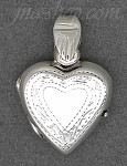 Sterling Silver MEDIUM HIGH POLISH W/ ETCHED BORDER HEART LOCKET