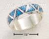 Sterling Silver TRIANGLE SHAPED TURQUOISE INLAY WEDDING BAND SIZ