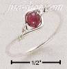 Sterling Silver WIRE RING WITH GARNET BEAD SIZES 4-10
