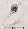 Sterling Silver WIRE RING WITH HEMATITE BEAD SIZES 4-10