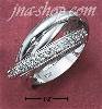 Sterling Silver WOMENS 3MM 3 BAND SLIDE RING - 2 HIGH POLISH & 1