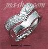 Sterling Silver 2 PC SET PLAIN HIGH POLISH "V" BAND & PAVE CZ "V