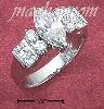 Sterling Silver WOMENS 6X12 MARQUISE CZ RING W/RND & PRINCESS CU