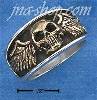 Sterling Silver MENS BRONZE SKULL W/ WINGS RING (9-15)