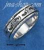 Sterling Silver MENS ANTIQUED IMPRINTED FOOTPRINT SPINNER BAND (