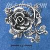 Sterling Silver LADIES LARGE ANTIQUED ROSE RING size 6