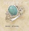 Sterling Silver OVAL TURQUOISE RING W/ SMALL FLOWER SCROLLED SPL