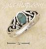 Sterling Silver GENUINE OVAL TURQUOISE RING WITH CELTIC KNOTS SH