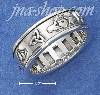 Sterling Silver UNISEX ANTIQUED IRISH SYMBOLS SPINNER RING (NICK