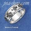 Sterling Silver UNISEX ANTIQUED SHAMROCK BAND (NICKEL FREE)