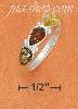 Sterling Silver MULTICOLOR AMBER TEARDROPS RING