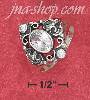 Sterling Silver 7X9 CZ W/ FANCY FILIGREE DESIGN & 2MM ROUND CZ'S