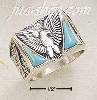 Sterling Silver MEN'S EAGLE W/ DOUBLE TRIANGLE TURQUOISE & SQUAR
