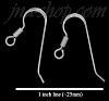 Sterling Silver French Wire Hook w/Coil Spring Earring Finding (10 pairs)